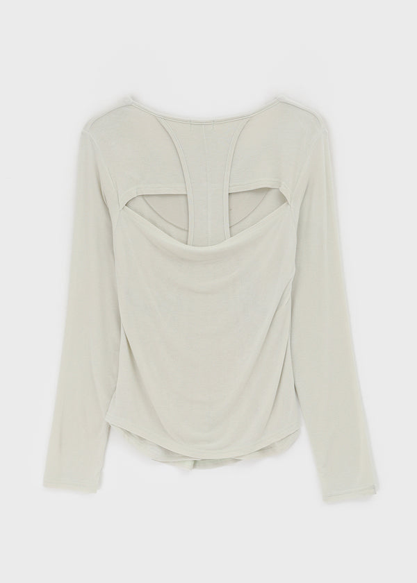 Mauvetee Backless Long-sleeve Shirt