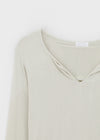 Mauvetee Backless Long-sleeve Shirt