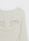 Mauvetee Backless Long-sleeve Shirt