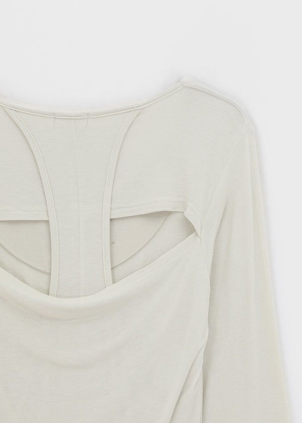 Mauvetee Backless Long-sleeve Shirt