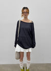 Srento Off-shoulder Knit Long-sleeve T-shirt (40% Linen)