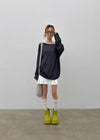Srento Off-shoulder Knit Long-sleeve T-shirt (40% Linen)