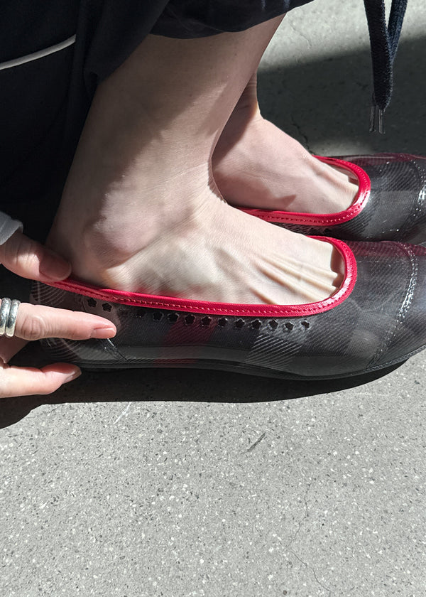 Kugan Check Rain Flat Shoes