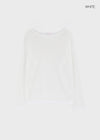 Srento Off-shoulder Knit Long-sleeve T-shirt (40% Linen)
