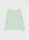 Srento Off-shoulder Knit Long-sleeve T-shirt (40% Linen)