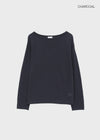 Srento Off-shoulder Knit Long-sleeve T-shirt (40% Linen)