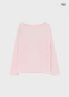 Srento Off-shoulder Knit Long-sleeve T-shirt (40% Linen)