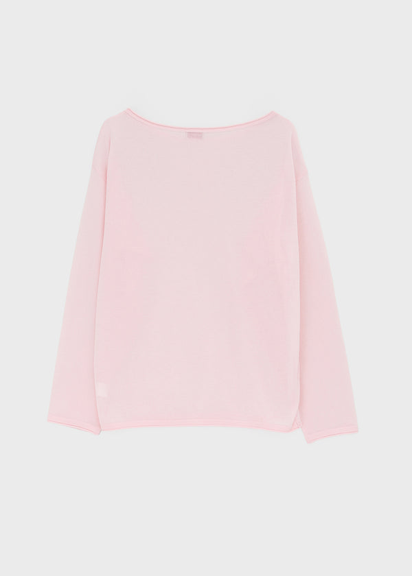 Srento Off-shoulder Knit Long-sleeve T-shirt (40% Linen)