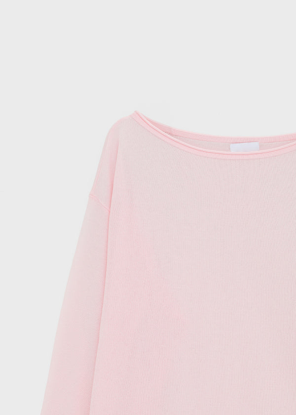 Srento Off-shoulder Knit Long-sleeve T-shirt (40% Linen)