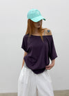 Dermal Loose Fit Off-shoulder Short Sleeve Tee