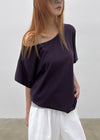 Dermal Loose Fit Off-shoulder Short Sleeve Tee