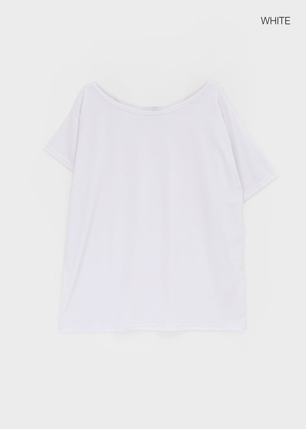 Dermal Loose Fit Off-shoulder Short Sleeve Tee