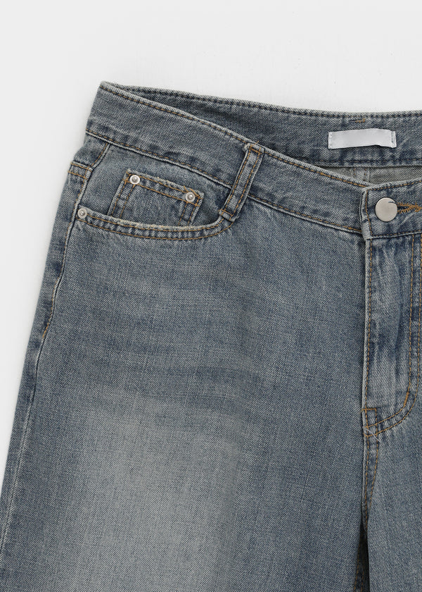 Lot Low-waist Wide Denim Pants
