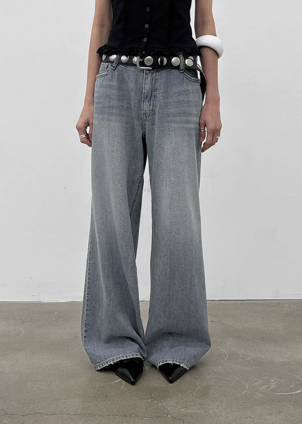 Lot Low-waist Wide Denim Pants