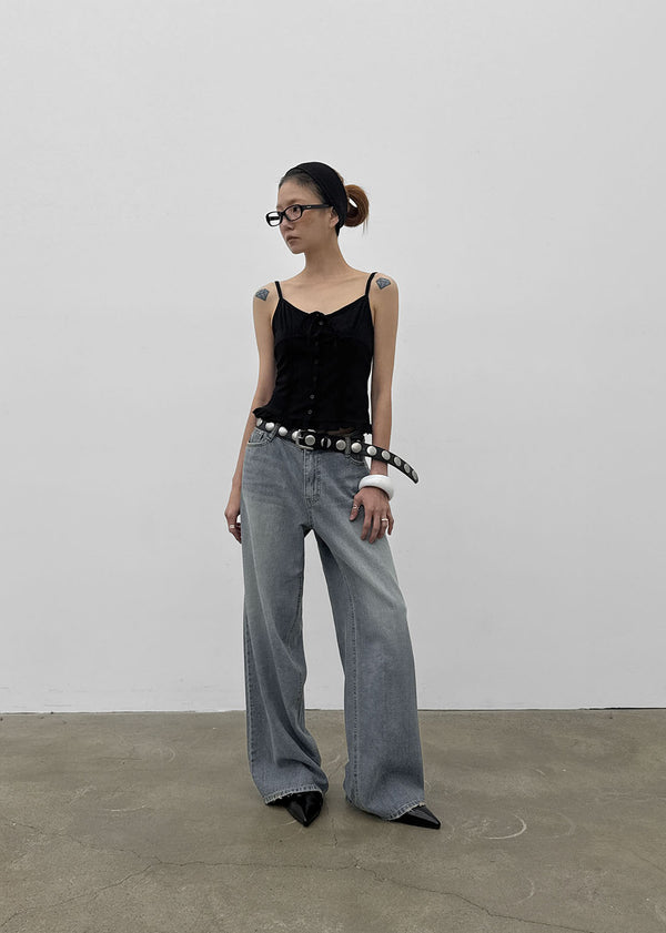 Lot Low-waist Wide Denim Pants