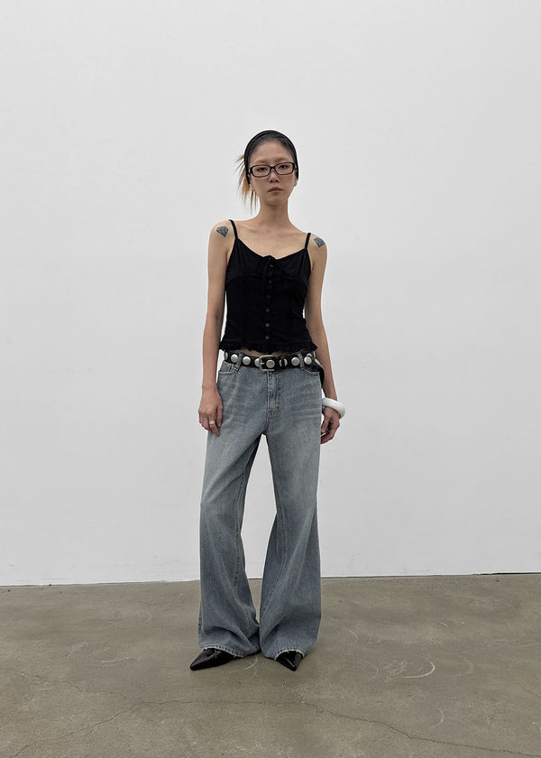 Lot Low-waist Wide Denim Pants