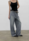 Lot Low-waist Wide Denim Pants