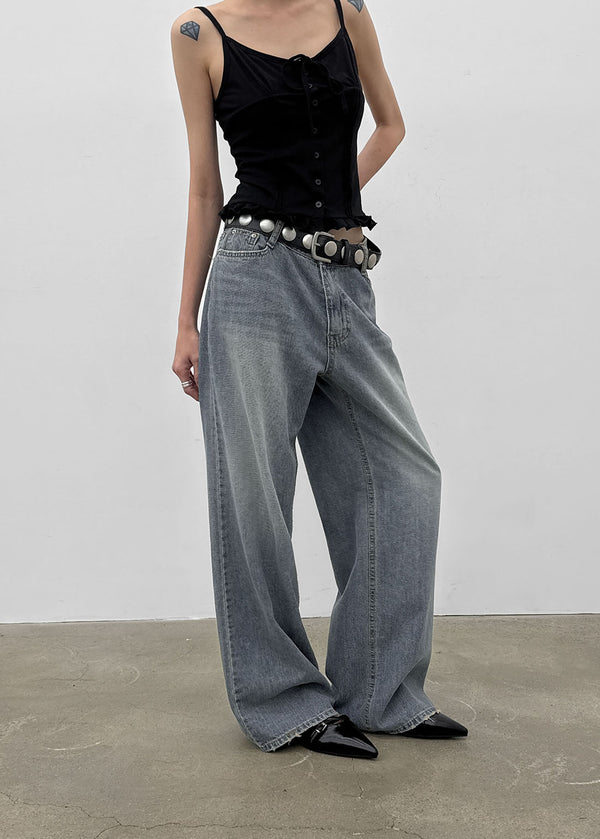 Lot Low-waist Wide Denim Pants