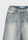 (UNISEX) Pichel Double Back Pocket Wide Denim Pants