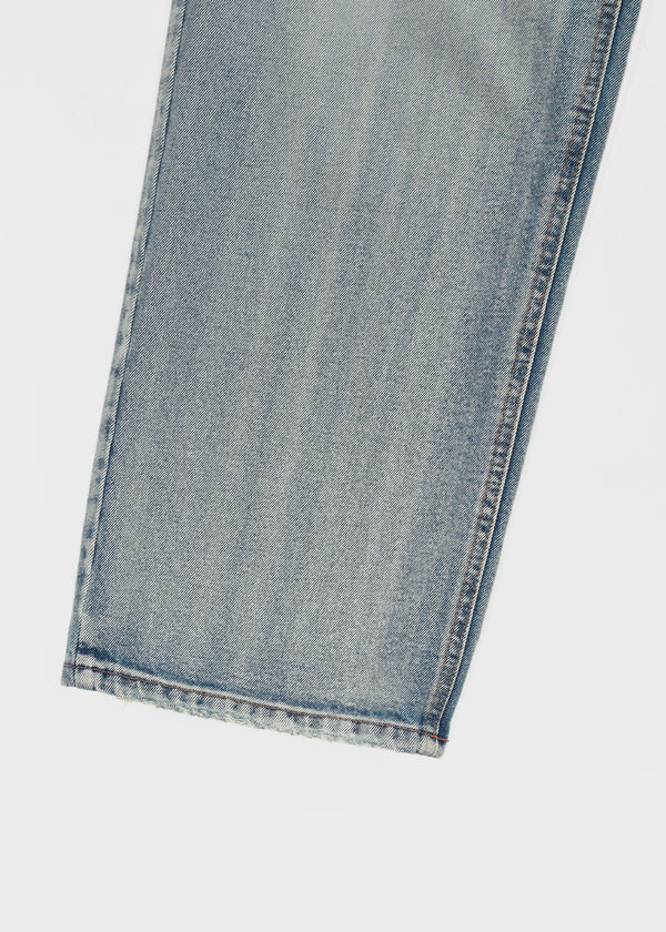 (UNISEX) Pichel Double Back Pocket Wide Denim Pants