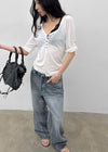 Kujan Button Roll-up 3/4 Sleeve T-shirt
