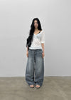 Kujan Button Roll-up 3/4 Sleeve T-shirt