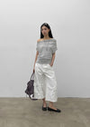 Jencho Asymmetrical Off-shoulder Short Sleeve T-shirt