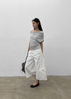 Jencho Asymmetrical Off-shoulder Short Sleeve T-shirt