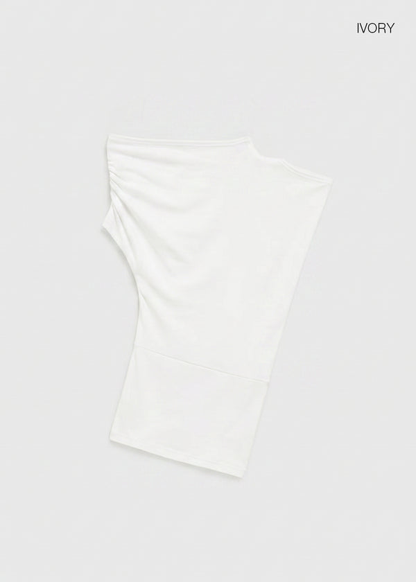 Jencho Asymmetrical Off-shoulder Short Sleeve T-shirt