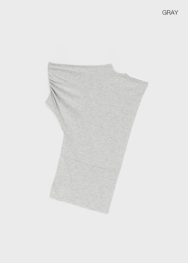 Jencho Asymmetrical Off-shoulder Short Sleeve T-shirt