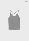 Pen-shaped Cross Strap Ribbed Halter Top