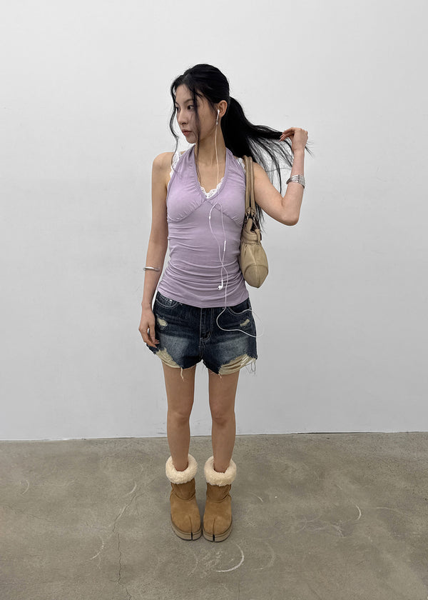 Picalin Cut Denim Shorts