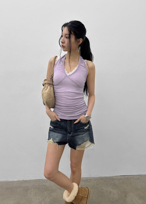 Picalin Cut Denim Shorts