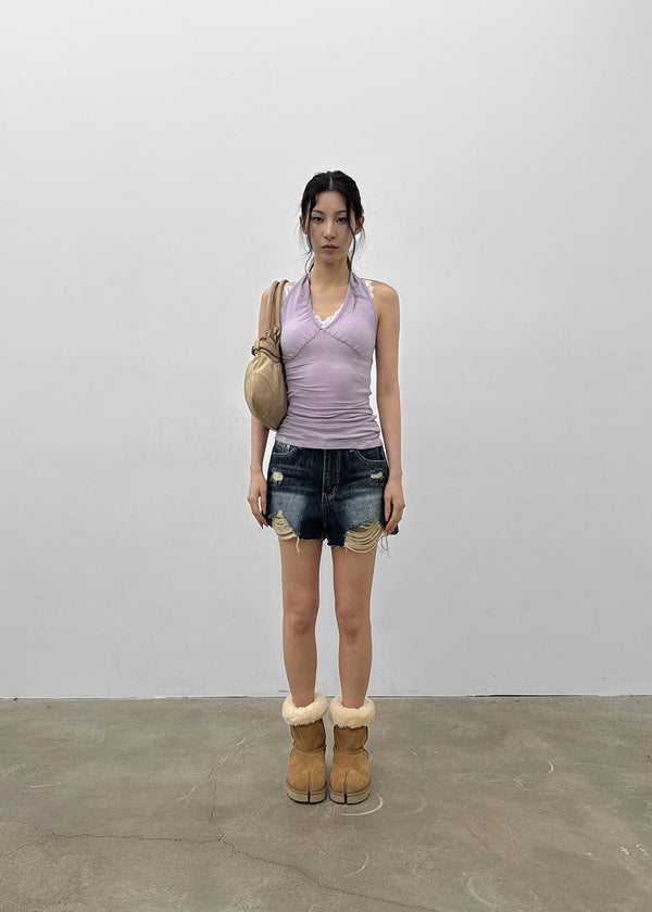 Picalin Cut Denim Shorts