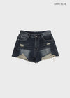 Picalin Cut Denim Shorts