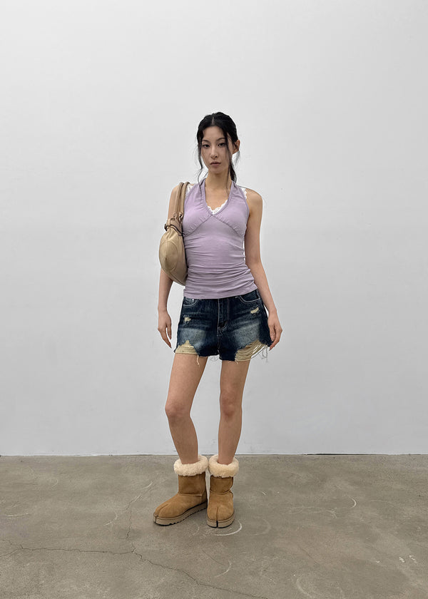 Smudges Color Halter Tank Top