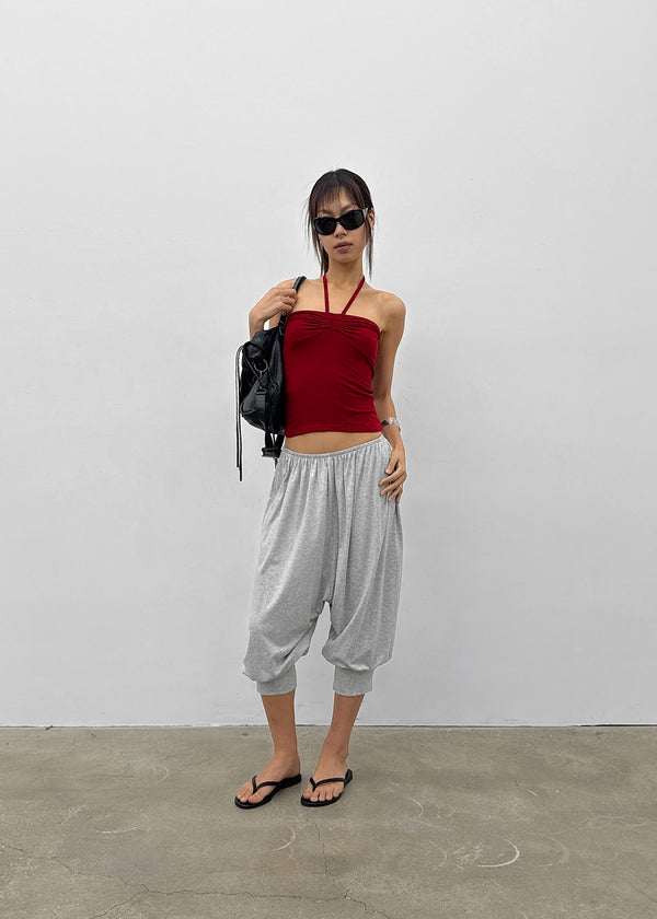 Swivel Shirred Halter Tube Top