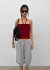 Swivel Shirred Halter Tube Top