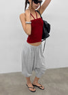 Swivel Shirred Halter Tube Top
