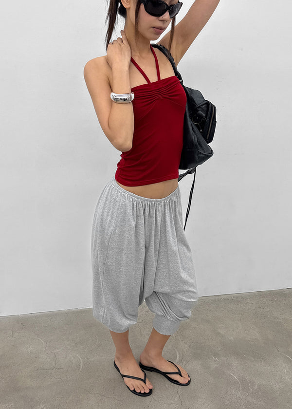 Swivel Shirred Halter Tube Top