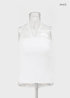Swivel Shirred Halter Tube Top
