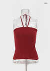 Swivel Shirred Halter Tube Top