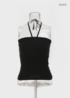 Swivel Shirred Halter Tube Top
