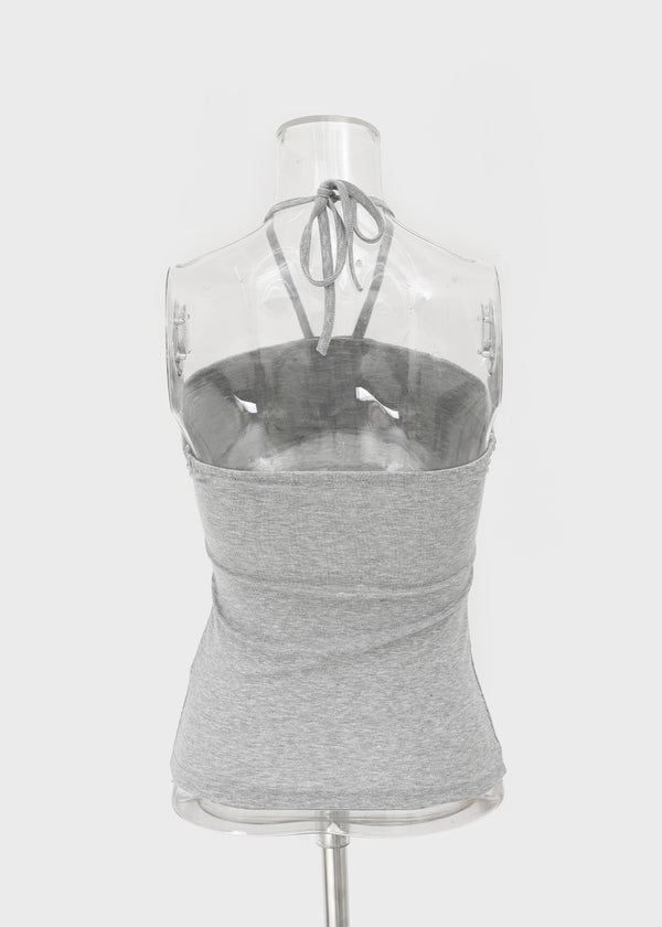 Swivel Shirred Halter Tube Top
