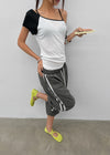 (UNISEX) Gaze Track Nylon Bermuda Shorts