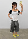 (UNISEX) Gaze Track Nylon Bermuda Shorts