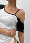 Thomaston Raglan Off-Shoulder Short Sleeve Tee