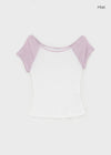 Thomaston Raglan Off-Shoulder Short Sleeve Tee