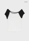 Thomaston Raglan Off-Shoulder Short Sleeve Tee