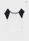 Thomaston Raglan Off-Shoulder Short Sleeve Tee